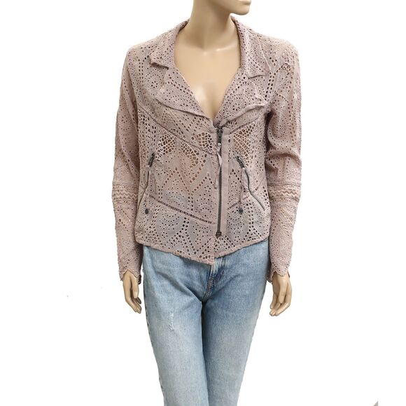 Odd Molly Anthropologie Eyelet Embroidered Blouse Jacket Top Zip Up M-2 225249 - Picture 1 of 7
